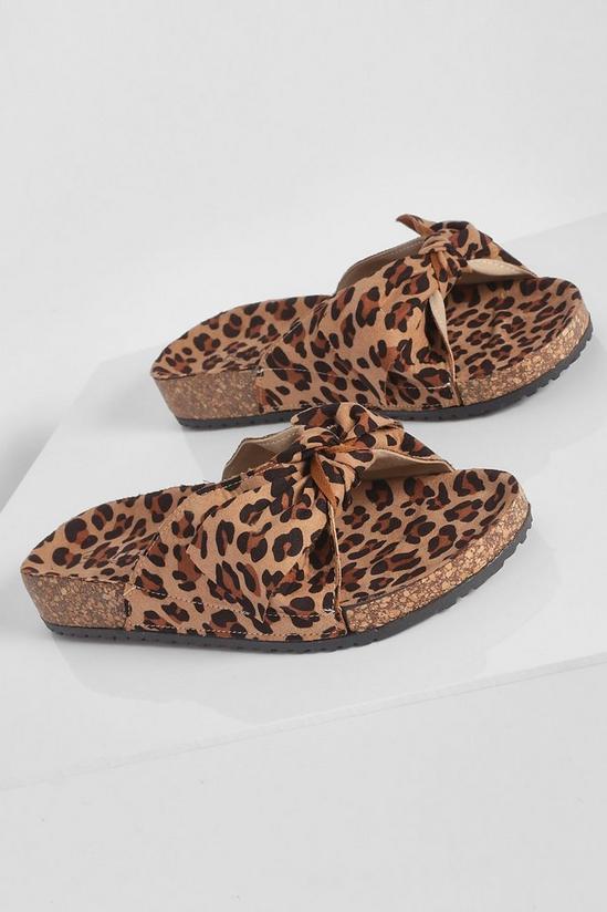 boohoo Suede Leopard Bow Detail Sandals 3