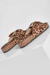 boohoo Suede Leopard Bow Detail Sandals thumbnail 4