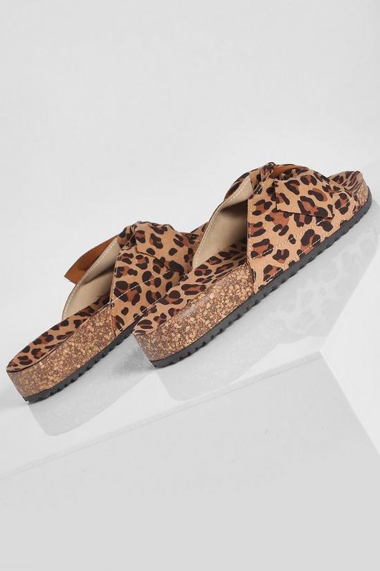 boohoo Suede Leopard Bow Detail Sandals 4