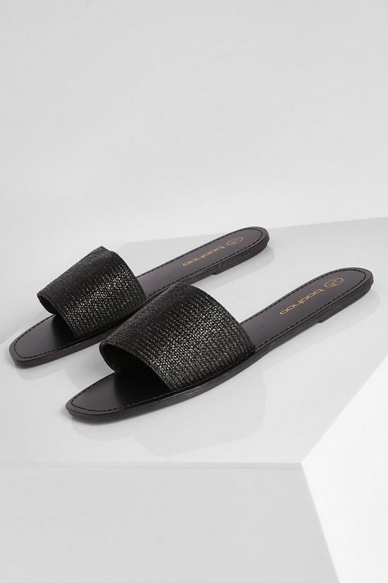 boohoo Wide Fit Raffia Detail Sandals 2