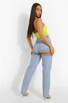 boohoo Straight Jeans With Cut Out Suspender Detail thumbnail 2