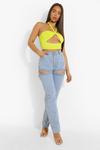 boohoo Straight Jeans With Cut Out Suspender Detail thumbnail 3