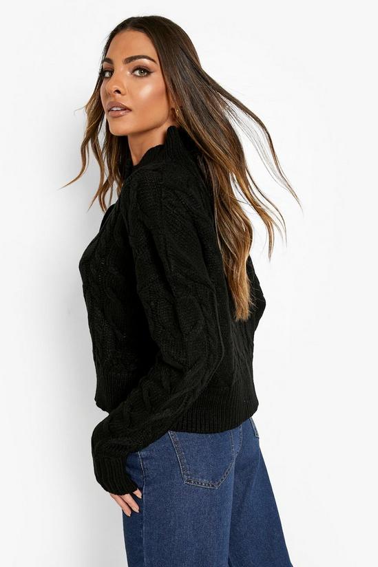 boohoo Chunky Cable Knit Cropped Cardigan 2