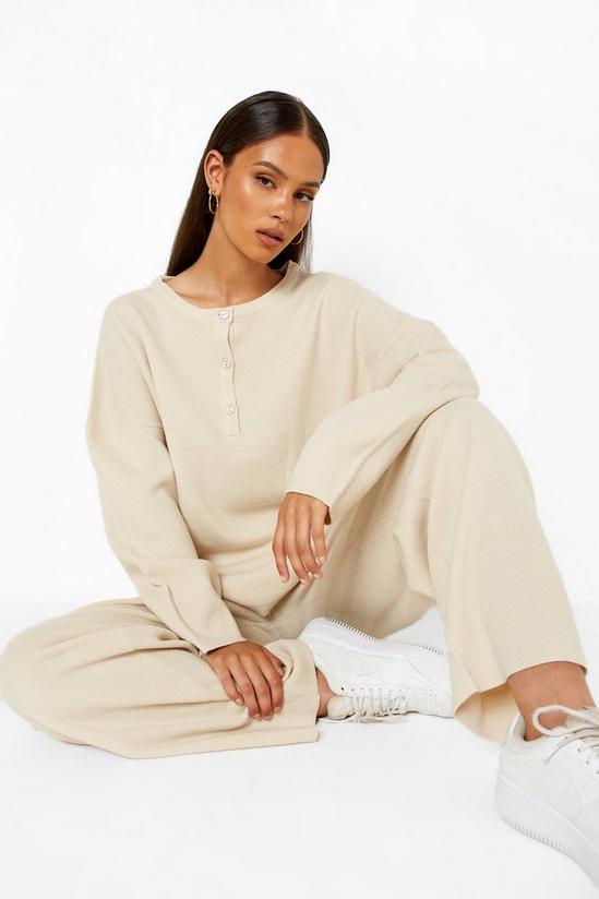 boohoo Button Up Knitted Wide Leg Co-ord 4