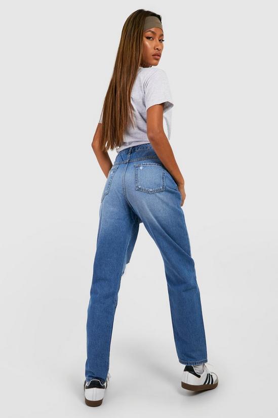 boohoo Basic High Waisted Slashed Knee Mom Jeans 2