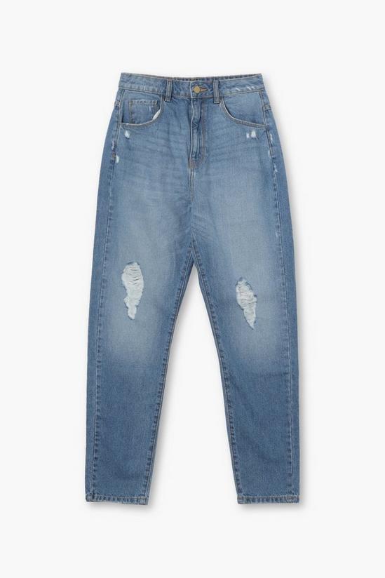 boohoo Basic High Waisted Slashed Knee Mom Jeans 5
