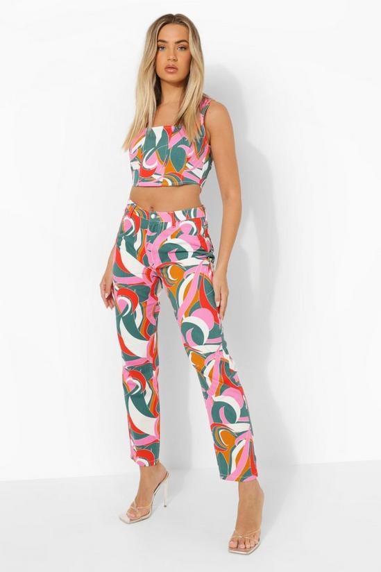 boohoo Abstract Printed Boyfriend Jeans 1