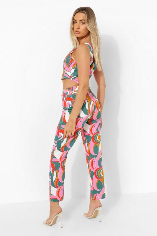 boohoo Abstract Printed Boyfriend Jeans 2
