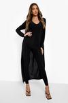 boohoo Plunge Jumpsuit And Duster Set thumbnail 4