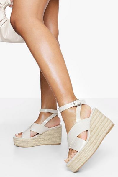Wide Fit Croc Crossover Wedge