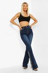 boohoo Lace Up Skinny Flared Jeans thumbnail 1
