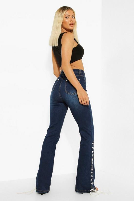 boohoo Lace Up Skinny Flared Jeans 2