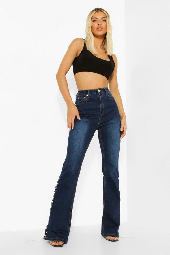 boohoo Lace Up Skinny Flared Jeans 3