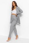 boohoo Gingham Blazer And Self Fabric Belted Trouser thumbnail 1