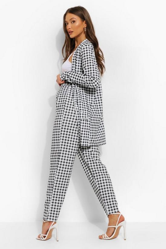 boohoo Gingham Blazer And Self Fabric Belted Trouser 2