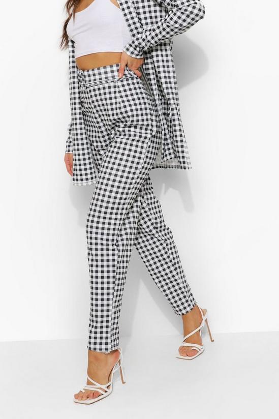 boohoo Gingham Blazer And Self Fabric Belted Trouser 4