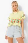 boohoo Embroidered Tiered Top thumbnail 1