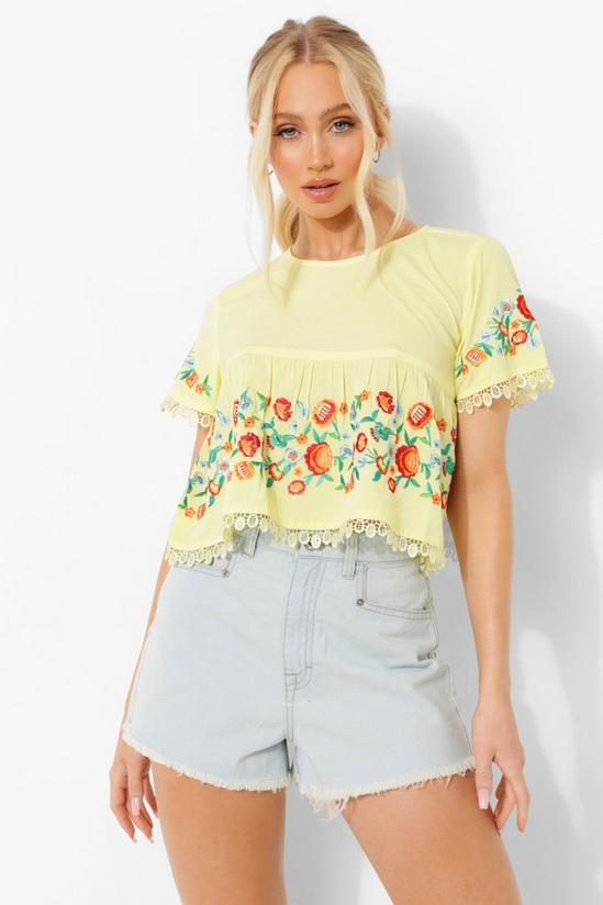 boohoo Embroidered Tiered Top 1