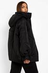 boohoo Hooded Tie Detail Funnel Neck Puffer Jacket thumbnail 2