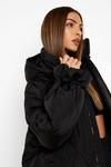 boohoo Hooded Tie Detail Funnel Neck Puffer Jacket thumbnail 4