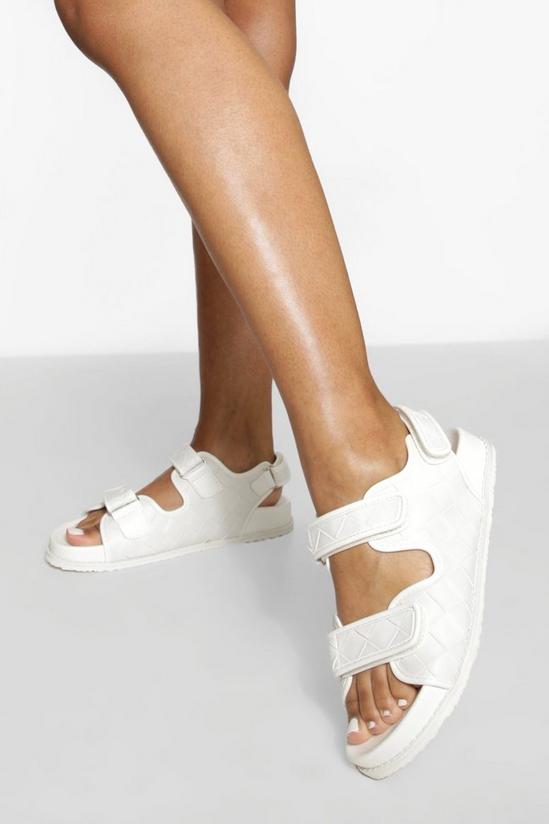 boohoo Woven Double Strap Sporty Dad Sandal 1