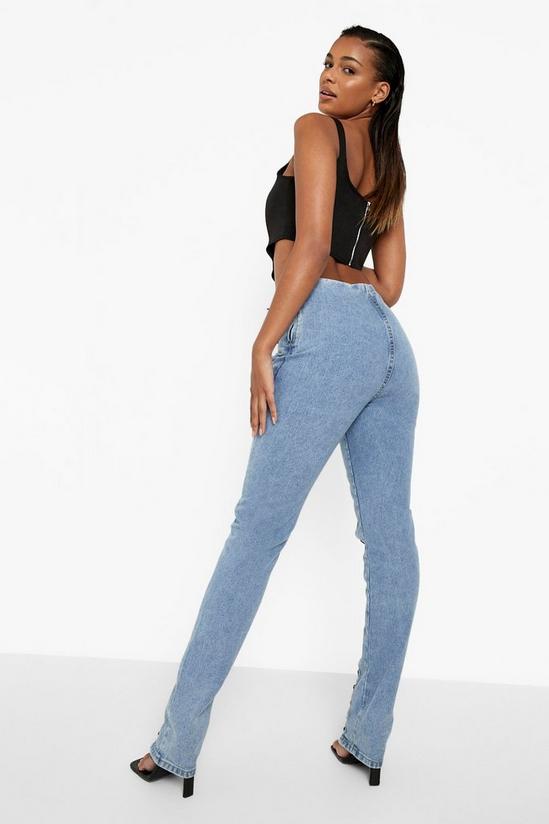 boohoo Lace Up Front Straight Leg Jeans 2