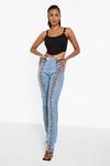 boohoo Lace Up Front Straight Leg Jeans thumbnail 4