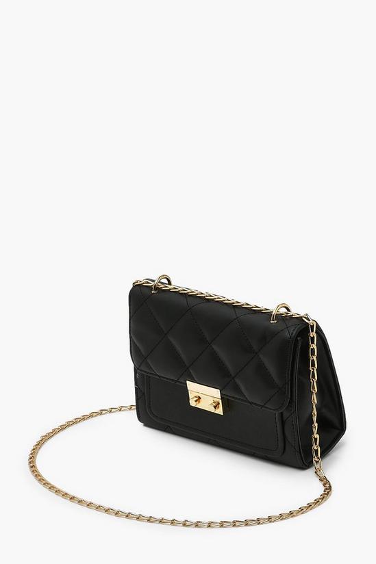 boohoo Quilted Chain Strap Cross Body Bag 2