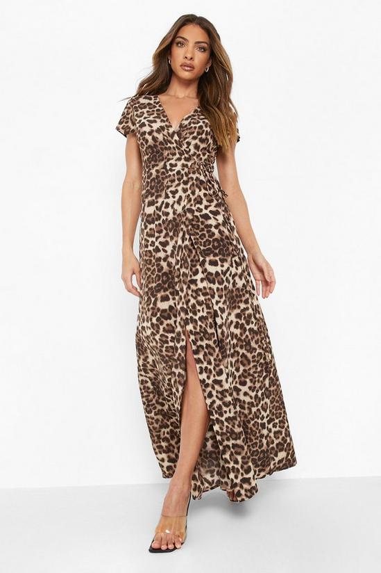 boohoo Leopard Print Wrap Front Maxi Dress 4