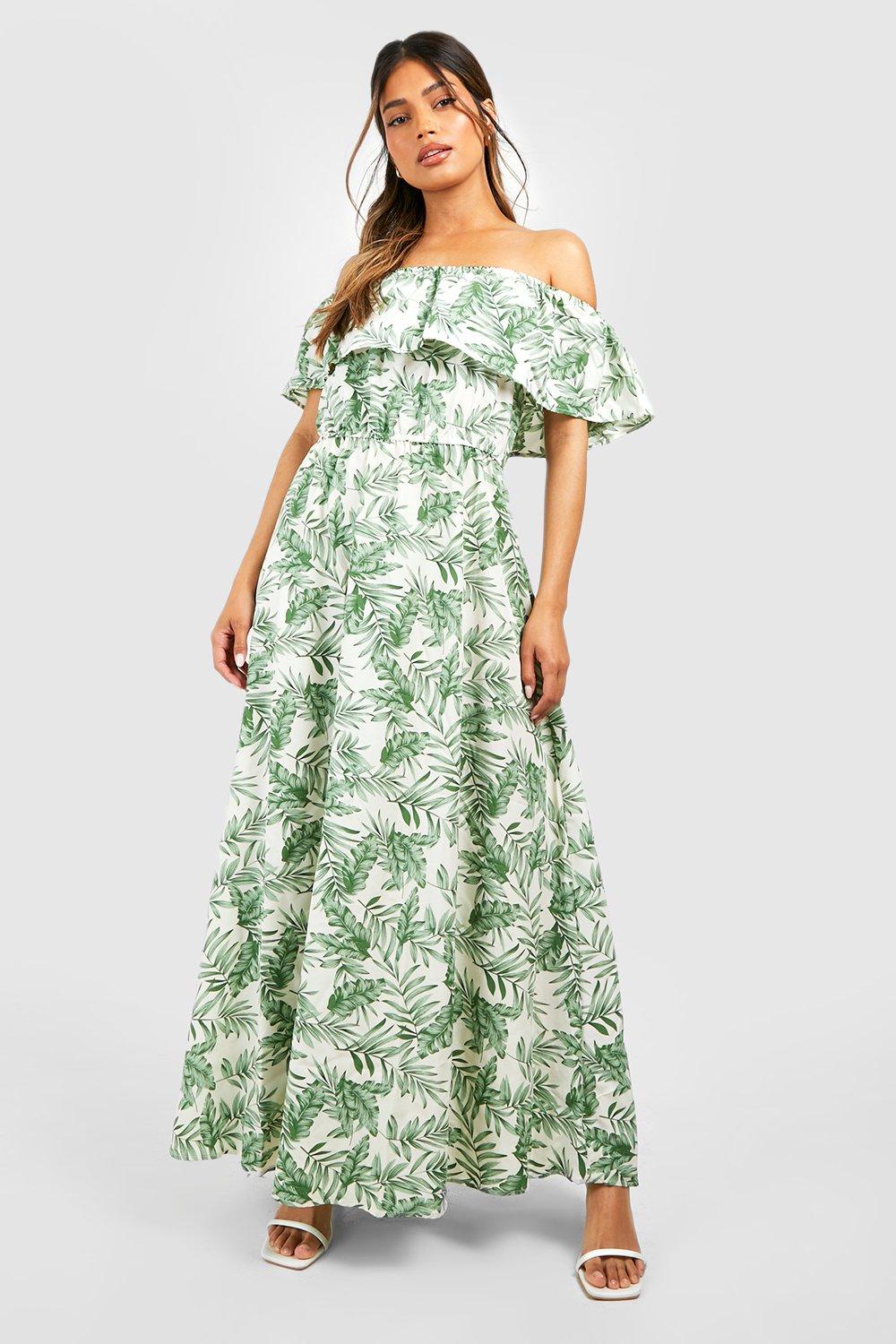 Bardot Palm Print Maxi Dress