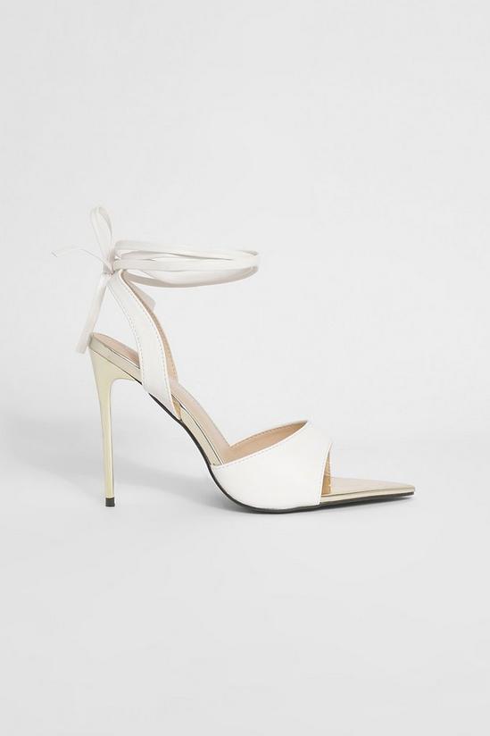 boohoo Wide Fit Gold Heel Court Shoes 2