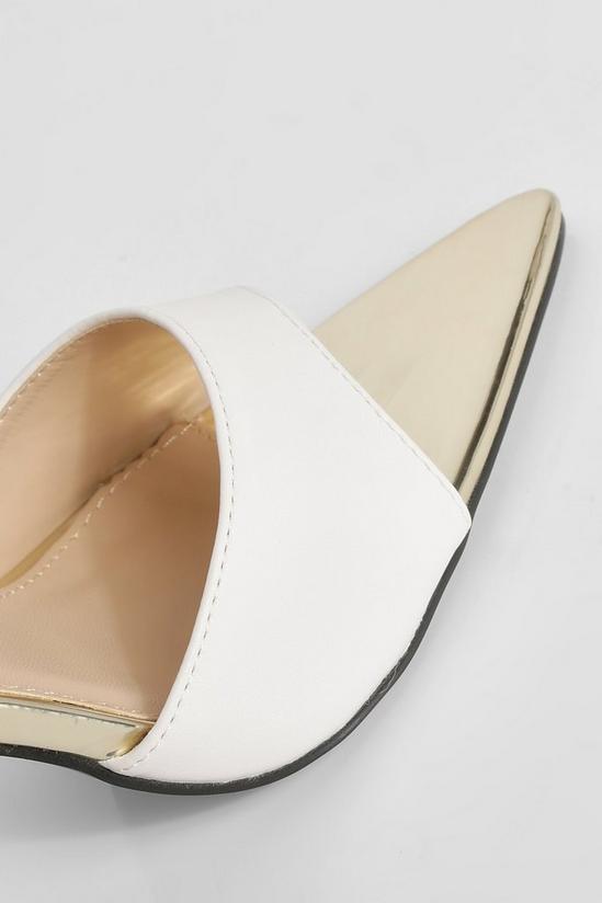 boohoo Wide Fit Gold Heel Court Shoes 5