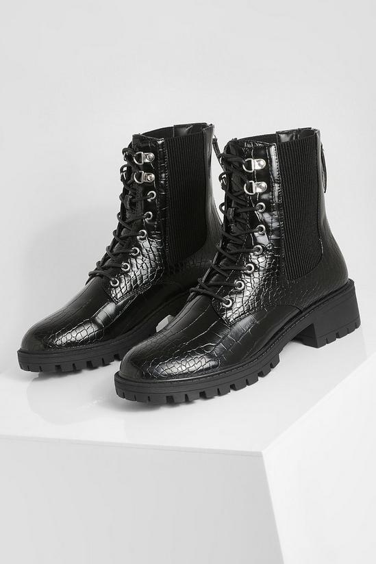 boohoo Lace Up Chelsea Hiker Boots 2