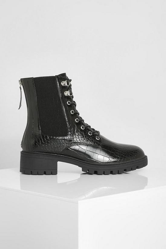 boohoo Lace Up Chelsea Hiker Boots 3