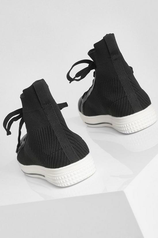 boohoo Knitted High Top Trainer 4