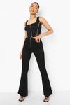 boohoo Zip Front Stretch Skinny Flared Jeans thumbnail 3