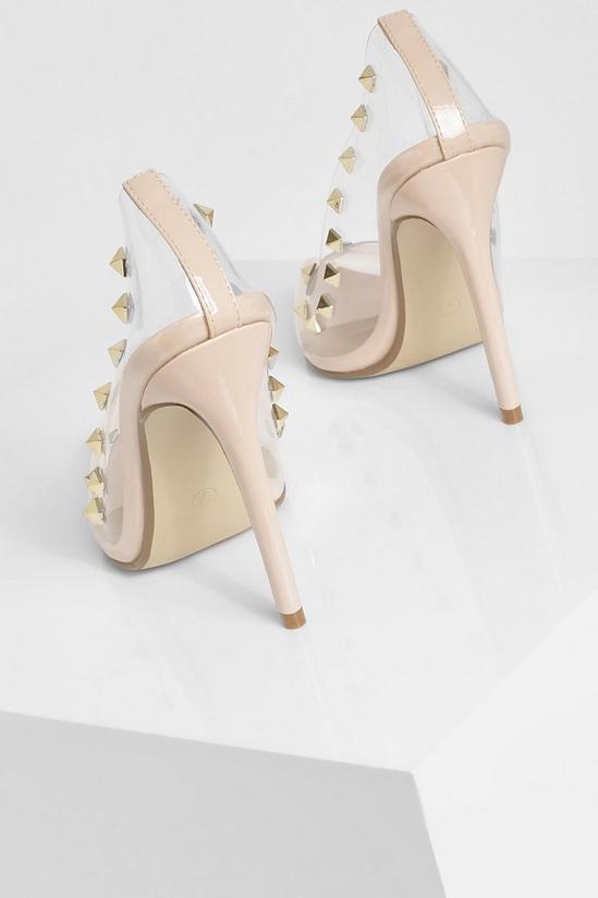 boohoo Clear Stud Detail Court Shoes 4