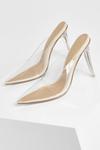 boohoo Clear Pointed Open Back Court Heel thumbnail 2