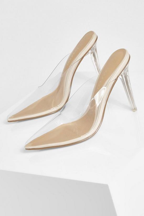 boohoo Clear Pointed Open Back Court Heel 2