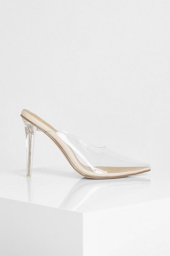 boohoo Clear Pointed Open Back Court Heel 3