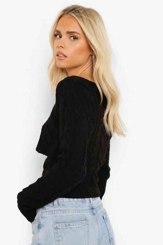 boohoo Cable Knit Lace Detail Corset Crop Top 2
