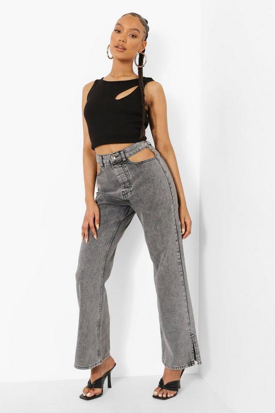 boohoo Ribbed Cut Out Crop Top 3
