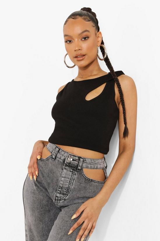 boohoo Ribbed Cut Out Crop Top 4