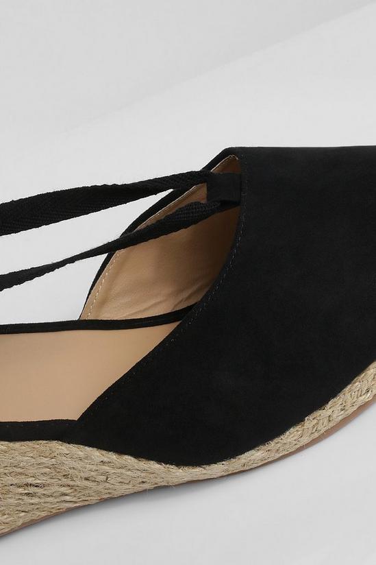 boohoo Wide Fit Wrap Up Canvas Wedges 5