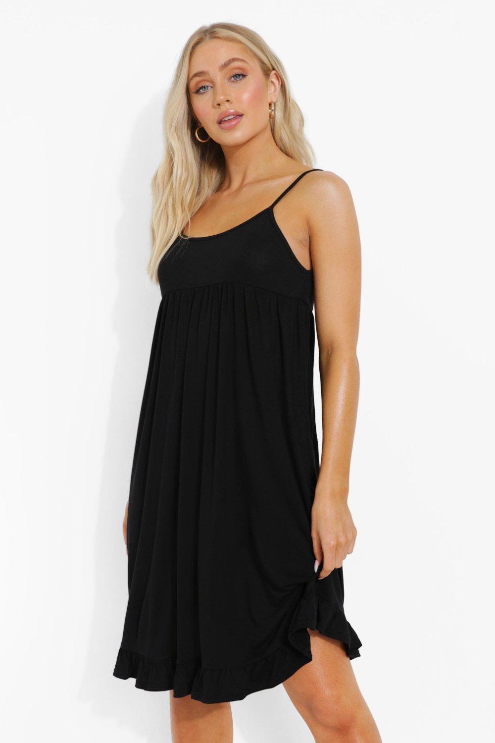 Strappy Tiered Smock Dress