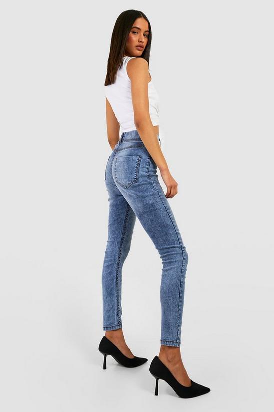 boohoo Washed Out High Waisted Denim Jeggings 2