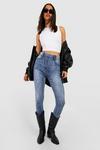 boohoo Washed Out High Waisted Denim Jeggings thumbnail 3