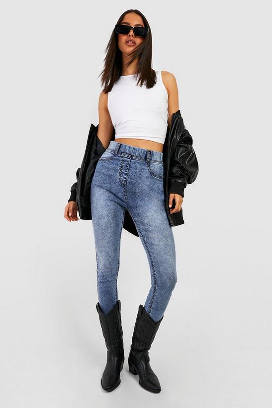 boohoo Washed Out High Waisted Denim Jeggings 3
