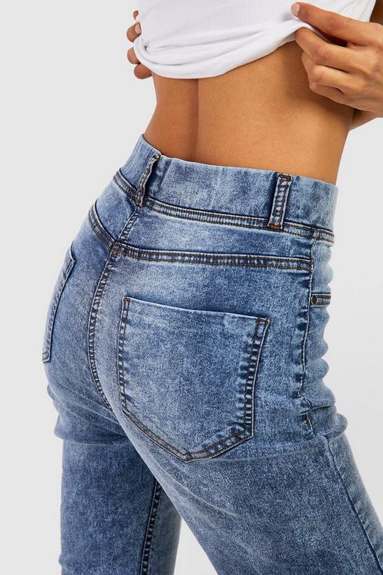 boohoo Washed Out High Waisted Denim Jeggings 4