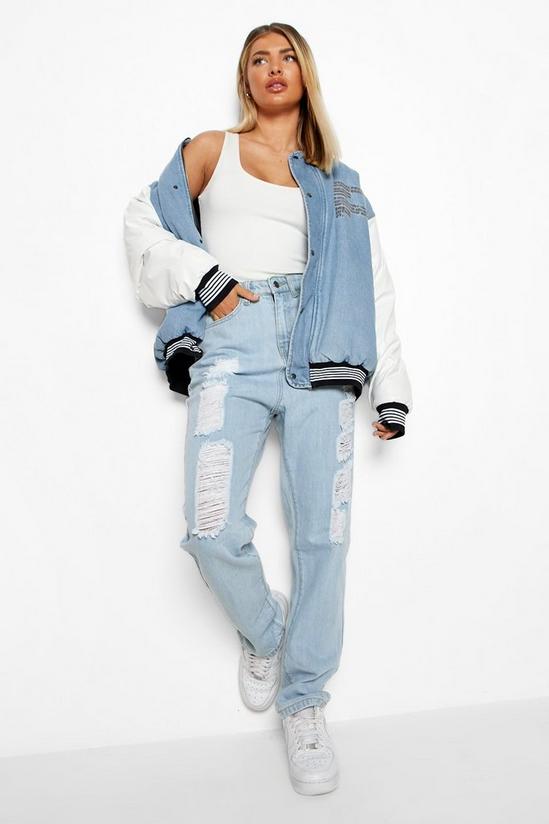 boohoo High Waisted Extreme Ripped Mom Jeans 1